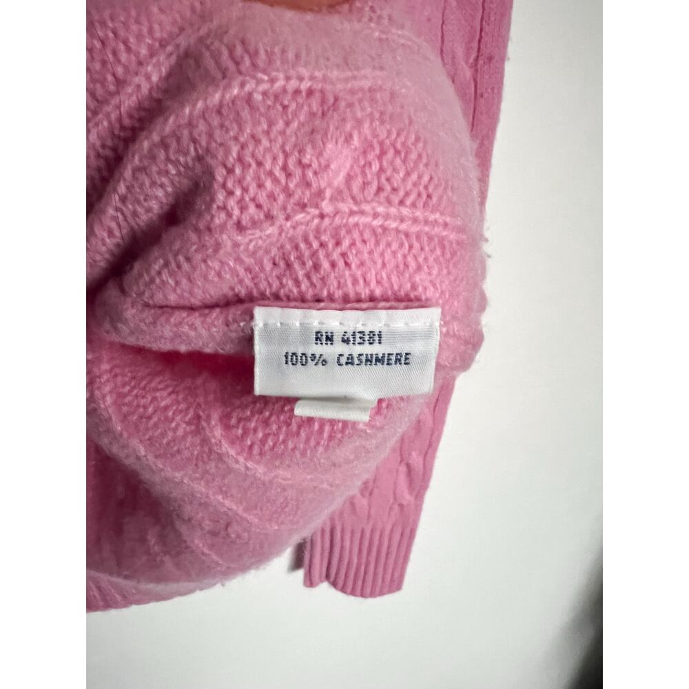 Polo Ralph Lauren Cashmere Sweater Small Medium Cable Pink Long Sleeve Crewneck - Picture 6 of 7